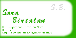 sara birtalan business card
